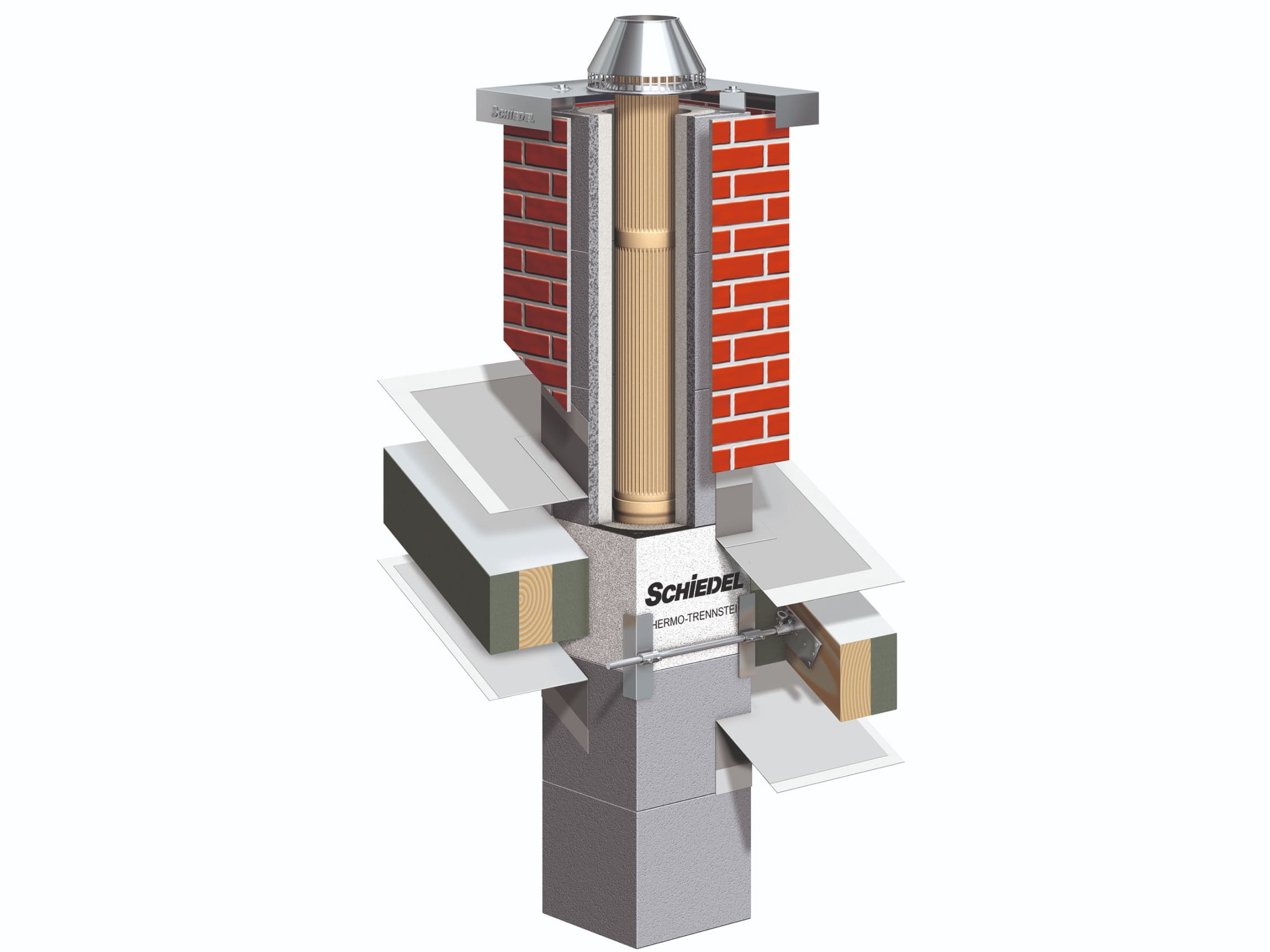 Schiedel ABSOLUT ABS Kopf EZ Ziegel, Neubaukamin © Schiedel