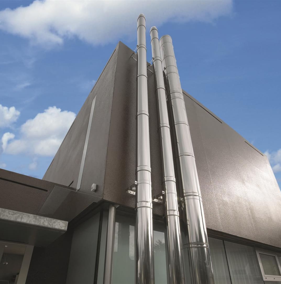 Hochwertiger Edelstahlkamin der Marke Schiedel © Schiedel