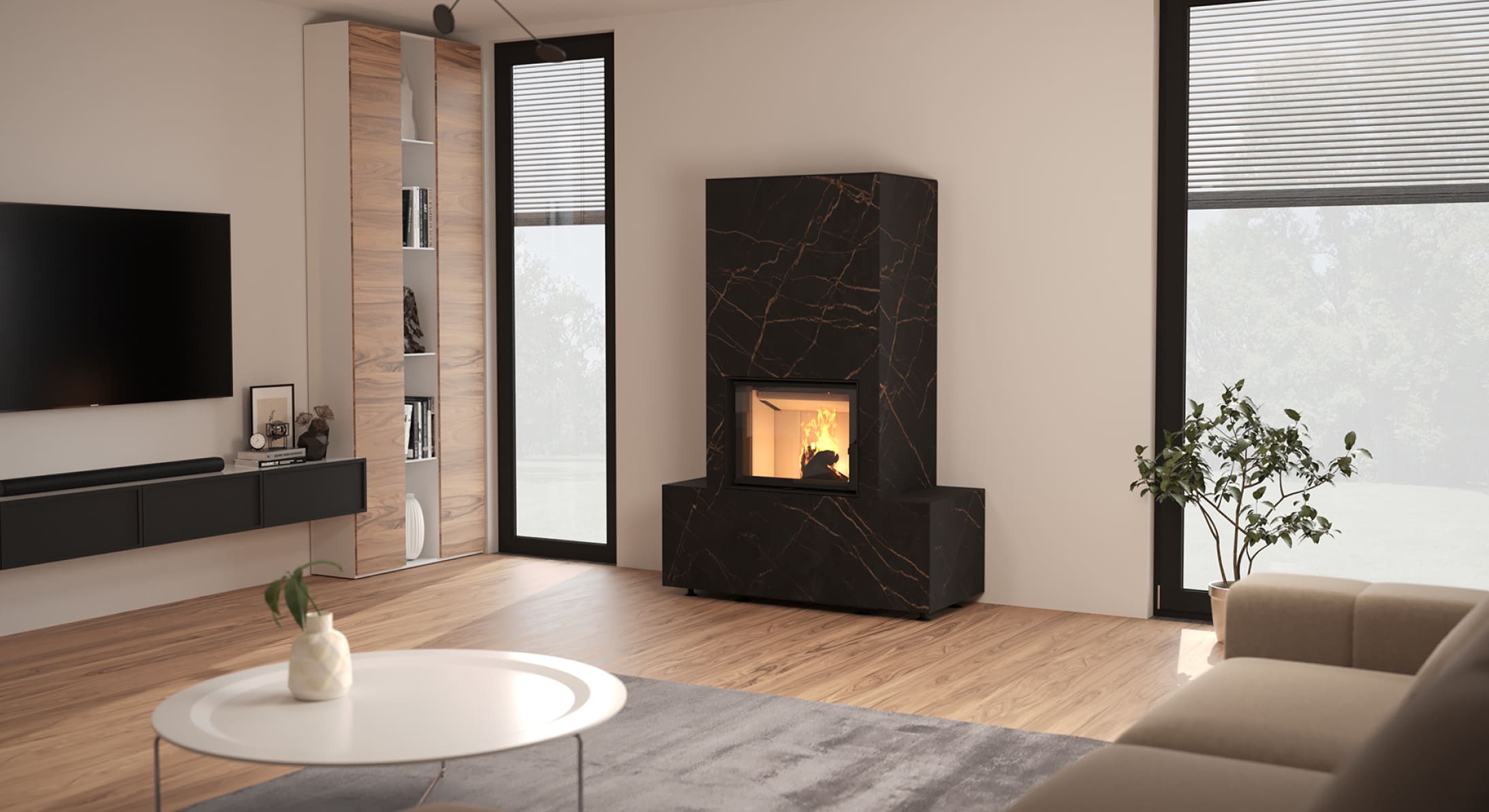 Extravaganter Einsatzofen Neocube F11 in Laurent © Neocube