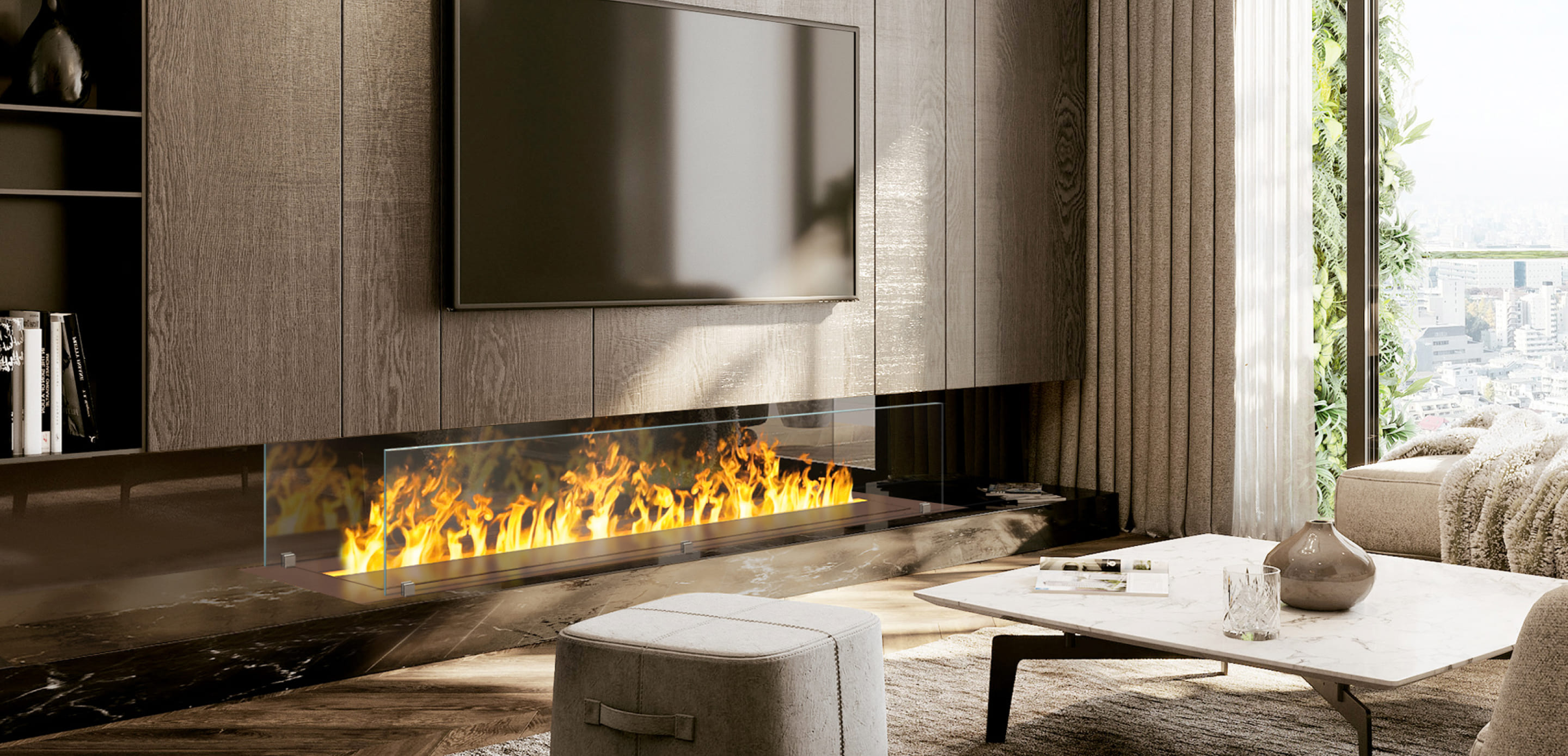 2D Effektfeuer als absolutes Highlight in Ihrem Wohnzimmer © The Flame