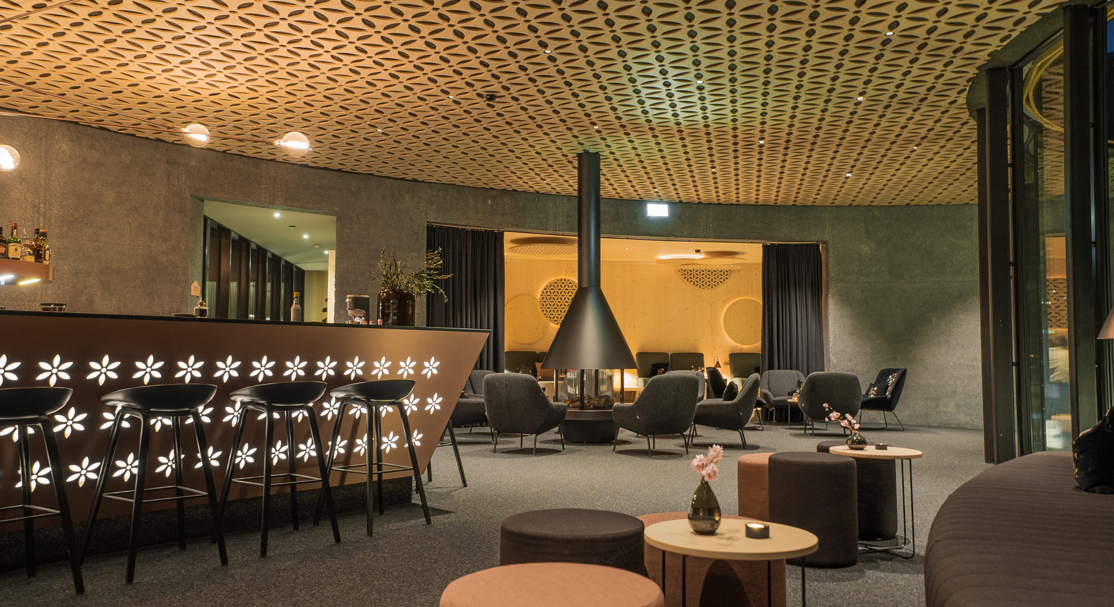 Designkamin in Schruns, Montafon © Alpstein Architekten GmbH, Hotel Amrai Suites